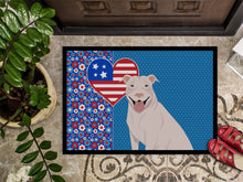 Load image into Gallery viewer, White Pit Bull Terrier USA American Doormat - 24x36 Decorative Floor Mat – Indoor/Outdoor Rug with Artistic Flair