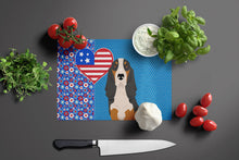Load image into Gallery viewer, Black Tricolor Basset Hound USA American Glass Cutting Boards – Durable, Decorative Kitchen Art Large