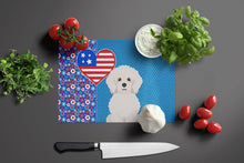 Load image into Gallery viewer, Bichon Frise USA American Glass Cutting Boards – Durable, Decorative Kitchen Art Large