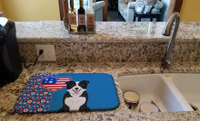 Load image into Gallery viewer, Black and White Border Collie USA American Dish Drying Mat – Absorbent, Artistic Kitchen Essentials