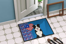Load image into Gallery viewer, Black and White Border Collie USA American Doormat - 24x36 Decorative Floor Mat – Indoor/Outdoor Rug with Artistic Flair
