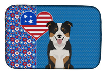 Load image into Gallery viewer, Tricolor Border Collie USA American Dish Drying Mat – Absorbent, Artistic Kitchen Essentials