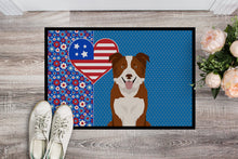 Load image into Gallery viewer, Red and White Border Collie USA American Doormat - 24x36 Decorative Floor Mat – Indoor/Outdoor Rug with Artistic Flair