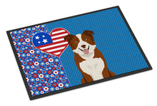 Load image into Gallery viewer, Red and White Border Collie USA American Doormat - 24x36 Decorative Floor Mat – Indoor/Outdoor Rug with Artistic Flair