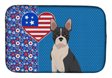 Load image into Gallery viewer, Black Boston Terrier USA American Dish Drying Mat – Absorbent, Artistic Kitchen Essentials