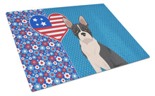 Load image into Gallery viewer, Black Boston Terrier USA American Glass Cutting Boards – Durable, Decorative Kitchen Art Large