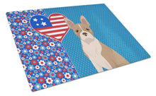 Load image into Gallery viewer, Fawn Boston Terrier USA American Glass Cutting Boards – Durable, Decorative Kitchen Art Large