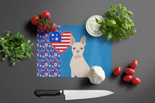 Load image into Gallery viewer, White Boston Terrier USA American Glass Cutting Boards – Durable, Decorative Kitchen Art Large