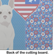 Load image into Gallery viewer, White Boston Terrier USA American Glass Cutting Boards – Durable, Decorative Kitchen Art Large