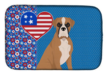 Load image into Gallery viewer, Natural Eared Fawn Boxer USA American Dish Drying Mat – Absorbent, Artistic Kitchen Essentials