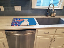 Load image into Gallery viewer, Natural Eared White Boxer USA American Dish Drying Mat – Absorbent, Artistic Kitchen Essentials