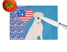 Load image into Gallery viewer, Natural Eared White Boxer USA American Glass Cutting Boards – Durable, Decorative Kitchen Art Large