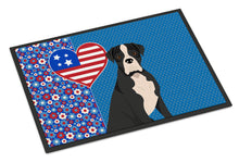 Load image into Gallery viewer, Natural Eared Black Boxer USA American Doormat - 24x36 Decorative Floor Mat – Indoor/Outdoor Rug with Artistic Flair