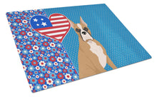 Load image into Gallery viewer, Fawn Boxer USA American Glass Cutting Boards – Durable, Decorative Kitchen Art Large