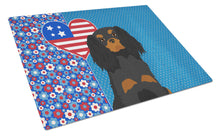Load image into Gallery viewer, Black and Tan Cavalier Spaniel USA American Glass Cutting Boards – Durable, Decorative Kitchen Art Large
