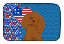 Load image into Gallery viewer, Ruby Cavalier Spaniel USA American Dish Drying Mat – Absorbent, Artistic Kitchen Essentials