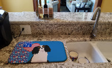 Load image into Gallery viewer, Tricolor Cavalier Spaniel USA American Dish Drying Mat – Absorbent, Artistic Kitchen Essentials