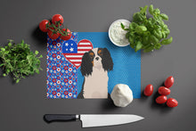 Load image into Gallery viewer, Tricolor Cavalier Spaniel USA American Glass Cutting Boards – Durable, Decorative Kitchen Art Large