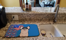 Load image into Gallery viewer, Longhaired Black and White Chihuahua USA American Dish Drying Mat – Absorbent, Artistic Kitchen Essentials
