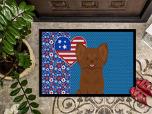 Load image into Gallery viewer, Longhaired Chocolate Chihuahua USA American Doormat - 24x36 Decorative Floor Mat – Indoor/Outdoor Rug with Artistic Flair
