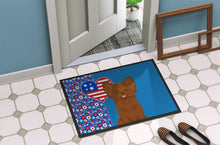 Load image into Gallery viewer, Longhaired Chocolate Chihuahua USA American Doormat - 24x36 Decorative Floor Mat – Indoor/Outdoor Rug with Artistic Flair