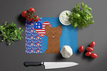 Load image into Gallery viewer, Longhaired Chocolate Chihuahua USA American Glass Cutting Boards – Durable, Decorative Kitchen Art Large
