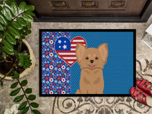 Load image into Gallery viewer, Longhaired Gold Chihuahua USA American Doormat - 24x36 Decorative Floor Mat – Indoor/Outdoor Rug with Artistic Flair