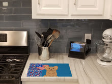 Load image into Gallery viewer, Longhaired Gold Chihuahua USA American Glass Cutting Boards – Durable, Decorative Kitchen Art Large