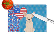 Load image into Gallery viewer, Fawn Chihuahua USA American Glass Cutting Boards – Durable, Decorative Kitchen Art Large