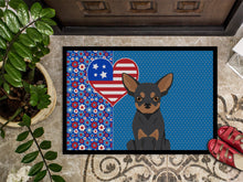 Load image into Gallery viewer, Black and Tan Chihuahua USA American Doormat - 24x36 Decorative Floor Mat – Indoor/Outdoor Rug with Artistic Flair