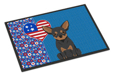 Load image into Gallery viewer, Black and Tan Chihuahua USA American Doormat - 24x36 Decorative Floor Mat – Indoor/Outdoor Rug with Artistic Flair