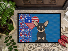 Load image into Gallery viewer, Black and Cream Chihuahua USA American Doormat - 24x36 Decorative Floor Mat – Indoor/Outdoor Rug with Artistic Flair