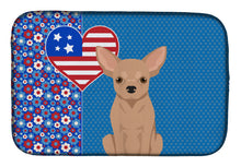 Load image into Gallery viewer, Cream Chihuahua USA American Dish Drying Mat – Absorbent, Artistic Kitchen Essentials