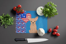 Load image into Gallery viewer, Cream Chihuahua USA American Glass Cutting Boards – Durable, Decorative Kitchen Art Large
