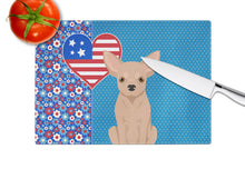 Load image into Gallery viewer, Cream Chihuahua USA American Glass Cutting Boards – Durable, Decorative Kitchen Art Large