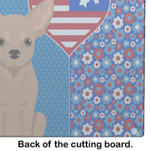 Load image into Gallery viewer, Cream Chihuahua USA American Glass Cutting Boards – Durable, Decorative Kitchen Art Large