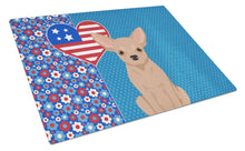Load image into Gallery viewer, Cream Chihuahua USA American Glass Cutting Boards – Durable, Decorative Kitchen Art Large