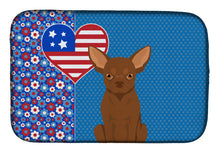Load image into Gallery viewer, Chocolate Chihuahua USA American Dish Drying Mat – Absorbent, Artistic Kitchen Essentials