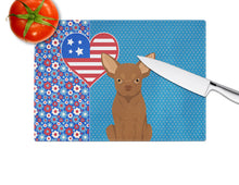 Load image into Gallery viewer, Chocolate Chihuahua USA American Glass Cutting Boards – Durable, Decorative Kitchen Art Large