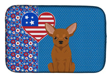 Load image into Gallery viewer, Red Chihuahua USA American Dish Drying Mat – Absorbent, Artistic Kitchen Essentials