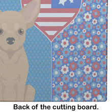 Load image into Gallery viewer, Gold Chihuahua USA American Glass Cutting Boards – Durable, Decorative Kitchen Art Large
