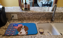 Load image into Gallery viewer, Longhair Red Pedbald Dachshund USA American Dish Drying Mat – Absorbent, Artistic Kitchen Essentials