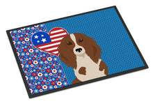 Load image into Gallery viewer, Longhair Red Pedbald Dachshund USA American Doormat - 24x36 Decorative Floor Mat – Indoor/Outdoor Rug with Artistic Flair