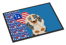 Load image into Gallery viewer, Longhair Cream Dapple Dachshund USA American Doormat - 24x36 Decorative Floor Mat – Indoor/Outdoor Rug with Artistic Flair