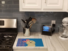 Load image into Gallery viewer, Longhair Cream Dachshund USA American Glass Cutting Boards – Durable, Decorative Kitchen Art Large