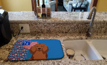 Load image into Gallery viewer, Longhair Red Dachshund USA American Dish Drying Mat – Absorbent, Artistic Kitchen Essentials