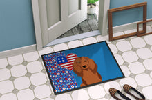 Load image into Gallery viewer, Longhair Red Dachshund USA American Doormat - 24x36 Decorative Floor Mat – Indoor/Outdoor Rug with Artistic Flair