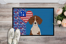 Load image into Gallery viewer, Red Piebald Dachshund USA American Doormat - 24x36 Decorative Floor Mat – Indoor/Outdoor Rug with Artistic Flair