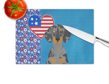 Load image into Gallery viewer, Black Dapple Dachshund USA American Glass Cutting Boards – Durable, Decorative Kitchen Art Large