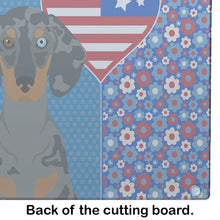 Load image into Gallery viewer, Black Dapple Dachshund USA American Glass Cutting Boards – Durable, Decorative Kitchen Art Large